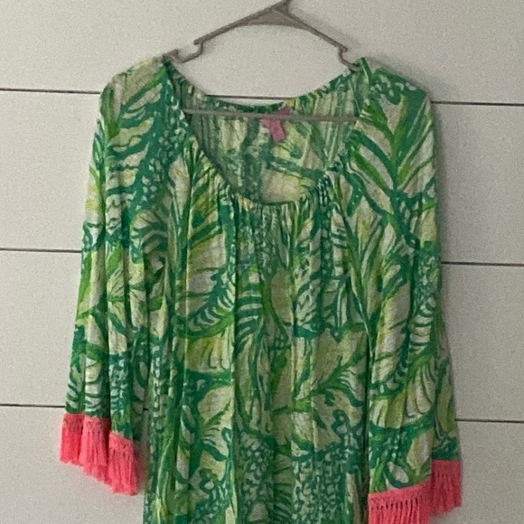 Cotton Fringed Lilly Pulitzer Swim Cover Up Extra Small. Excellent condition. - Picture 1 of 4